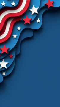Vibrant red, white, and blue design with stars and stripes for festive celebrations