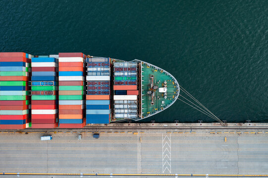 Container Ship at Industrial Port
