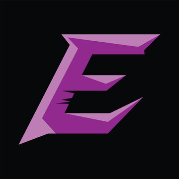 Letter E Purple Crack Logo