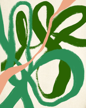 Abstract Artwork Of Overlapping Painted Lines
