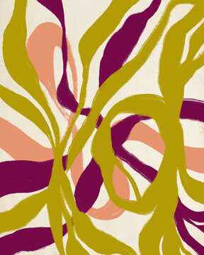 Abstract Artwork Of Overlapping Painted Lines