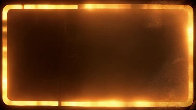 Retro Glowing Orange Film Border Overlay with Scratches and Grain