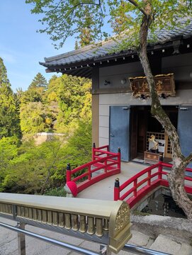 Miyajima Island Floating Shrine Red Bridge Gateway Japan