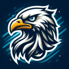 Fototapeta premium Bold eagle mascot logo on dark blue background