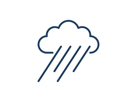 Rain cloud weather icon linear style design with meteorology forecast precipitation