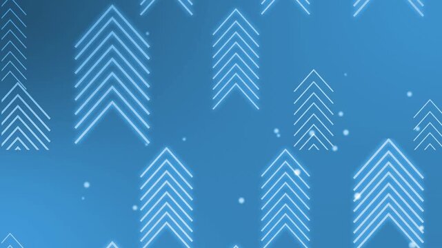 Abstract neon arrow pattern gradient background with glowing lines and soft light dots animation