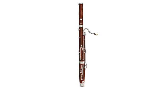 Double reed woodwind musical instrument isolated on white background