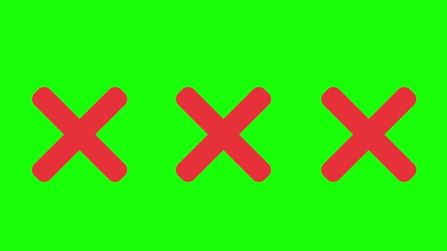 Minimal Red Cross Mark Icon Animation with Smooth Loop for Error, Cancel, Close, Rejection, and UI Status Indicators