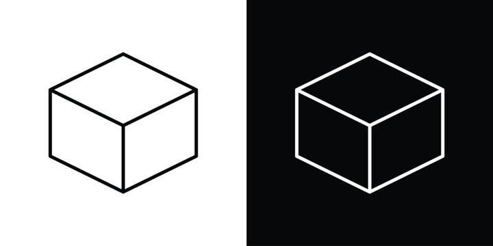 Cube icon line logos series