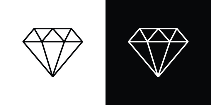 Diamond icon line logos series