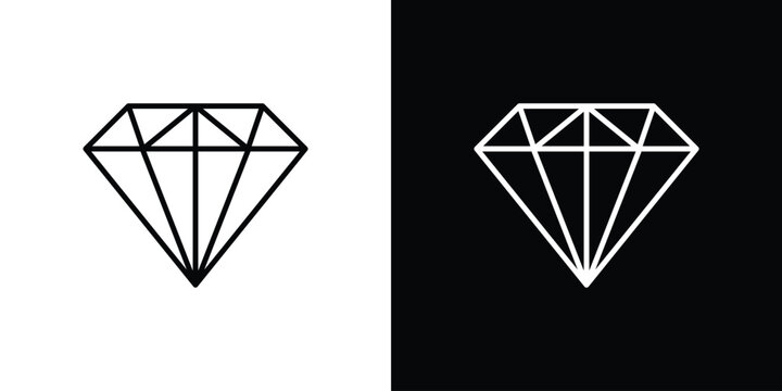 Diamond icon line logos series