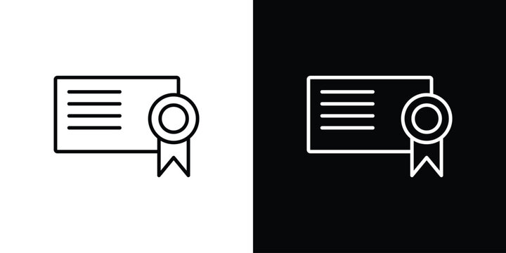 Diploma icon line logos series
