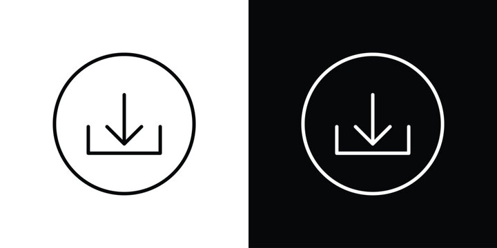Download button icon line logos series