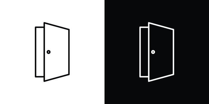 Door icon line logos series