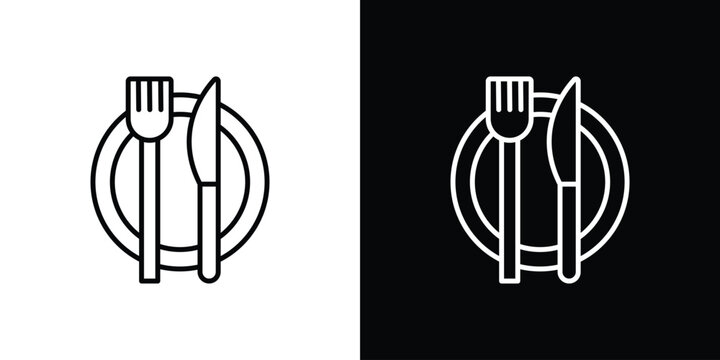 Food icon line logos series