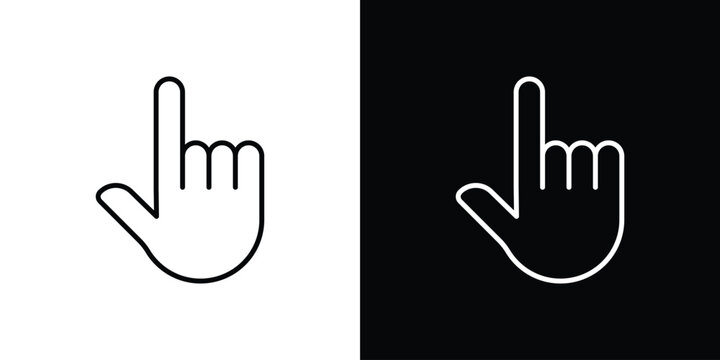 Hand pointer icon line logos series