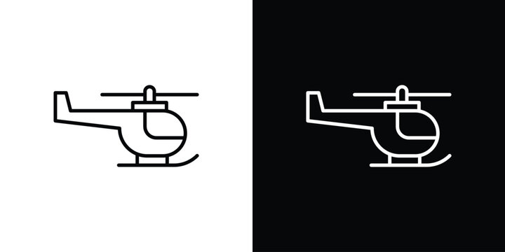 Helicopter icon line logos series