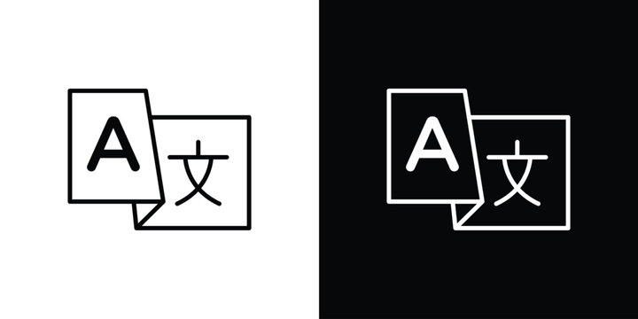 Language icon line logos series
