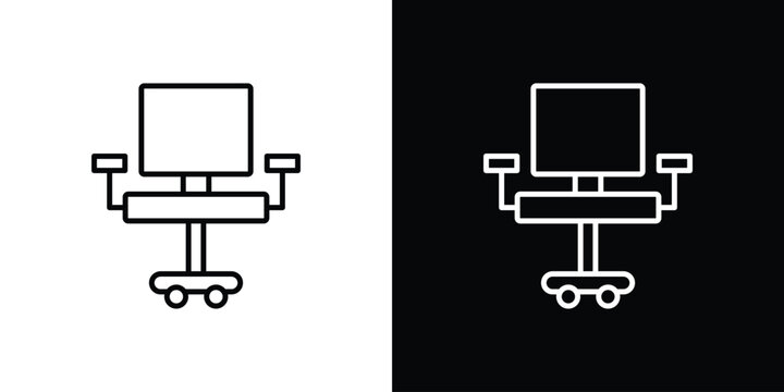 Office chair icon line logos series