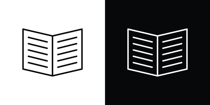 open book icon line logos series
