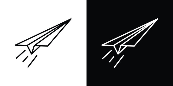 Paper plane icon line logos series