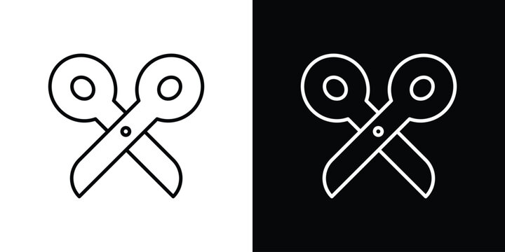 Scissor icon line logos series