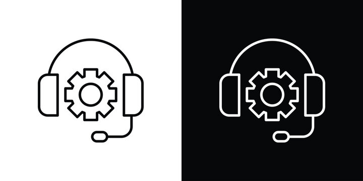 Technical support icon line logos series
