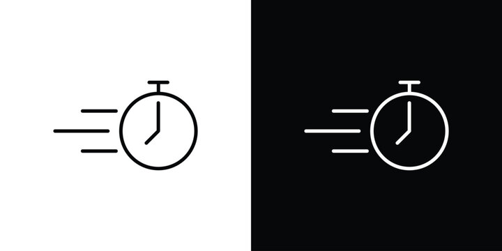 Time fast icon line logos series