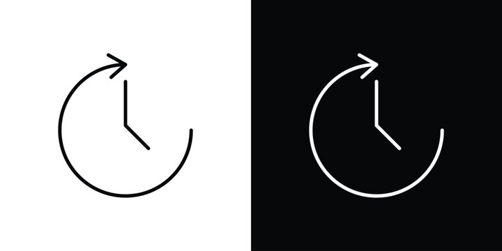 Time forward icon line logos series
