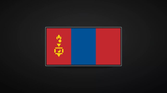 Flag of Mongolia on a dark background