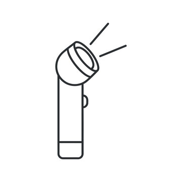 Flashlight icon with light beams shown as portable lighting tool design.