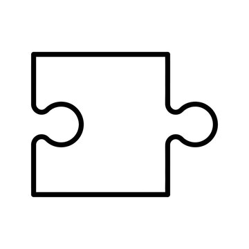 Jigsaw puzzle piece icon for concepts of connection and solution.