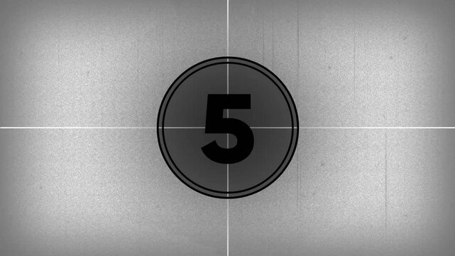 10 seconds realistic vintage old movie countdown intro animation - sepia toned with film shake and dust and scratches. Countdown movie from 10 to 0 ... 