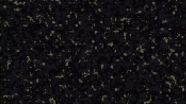 Glowing Gold Pixel Dot Matrix Cyber Technology Background Loop