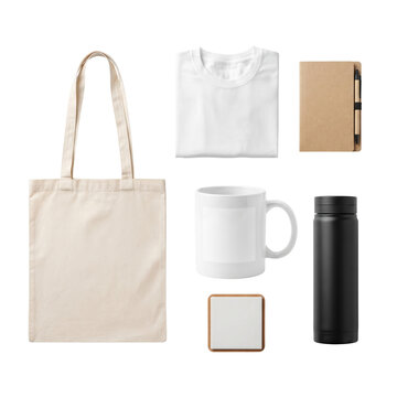 Blank eco friendly promotional merchandise stationery set mockup