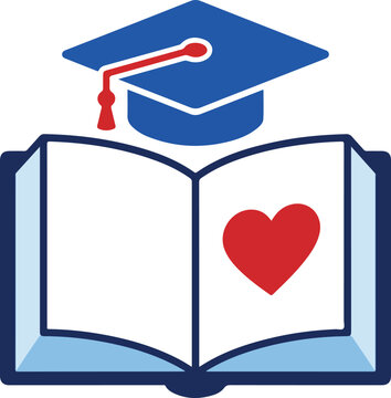 Scholarship Foundation Graduation Book Heart Vector Icon For Education Logo