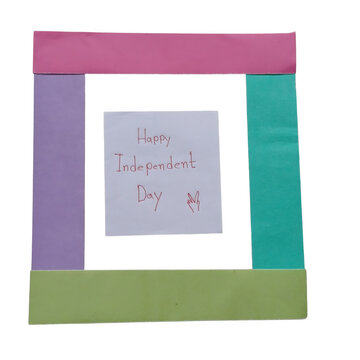 Flat design illustration with green pink and blue rectangles on white background