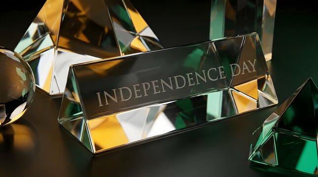 Independence day crystal typography patriotic holiday celebration design
