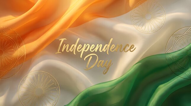 Indian independence day celebration with waving flag and ashoka chakra