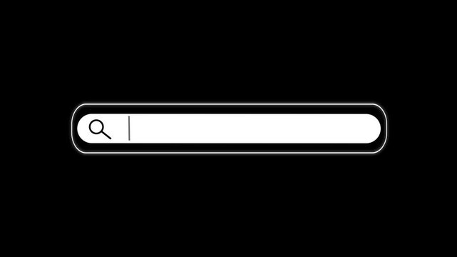 Animated realistic magnifier search icon zoom effect on and black background