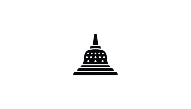 Traditional Buddhist stupa temple icon representing ancient religious architecture and spirituality in Asia.