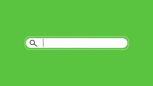 Animated realistic magnifier search icon zoom effect on and green background