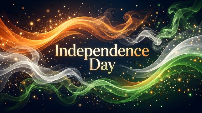 India independence day celebration vibrant smoke art with national flag colors