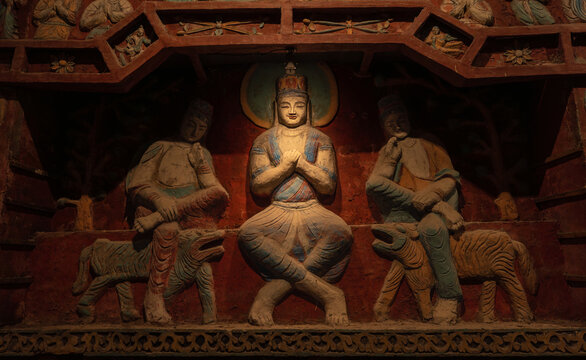 Buddha Statues in Qianfo Mountain Si Ku Wan Xiang Grottoes, Jinan, Shandong, China