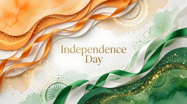 Indian independence day celebration background with vibrant tricolor waves