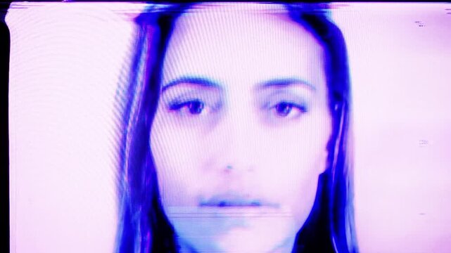 chongqing cyberpunk city with overlayed woman face scan