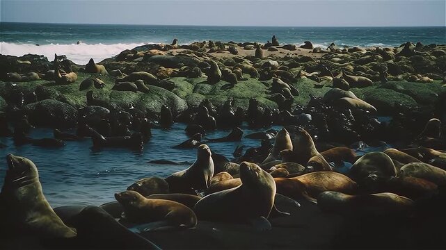 Seal colony at cape cross in Namibia
