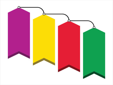4-step process infographic template with ribbon arrows vector illustration