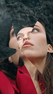 Premium Overlays Broken Mirror 6 VERTICAL &ndash; Shattered Glass Effects, Cracked Mirror Overlays and Dramatic Cinematic Visuals for Video Editing and Motion Graphics