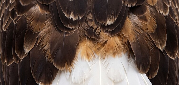 Close-up of a bird's feathers showcasing intricate textures and natural color variations, highlighting the beauty of avian plumage.
